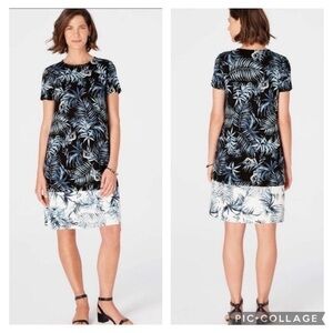 J.Jill Wearever Collection Printed Color Block Dress size XS